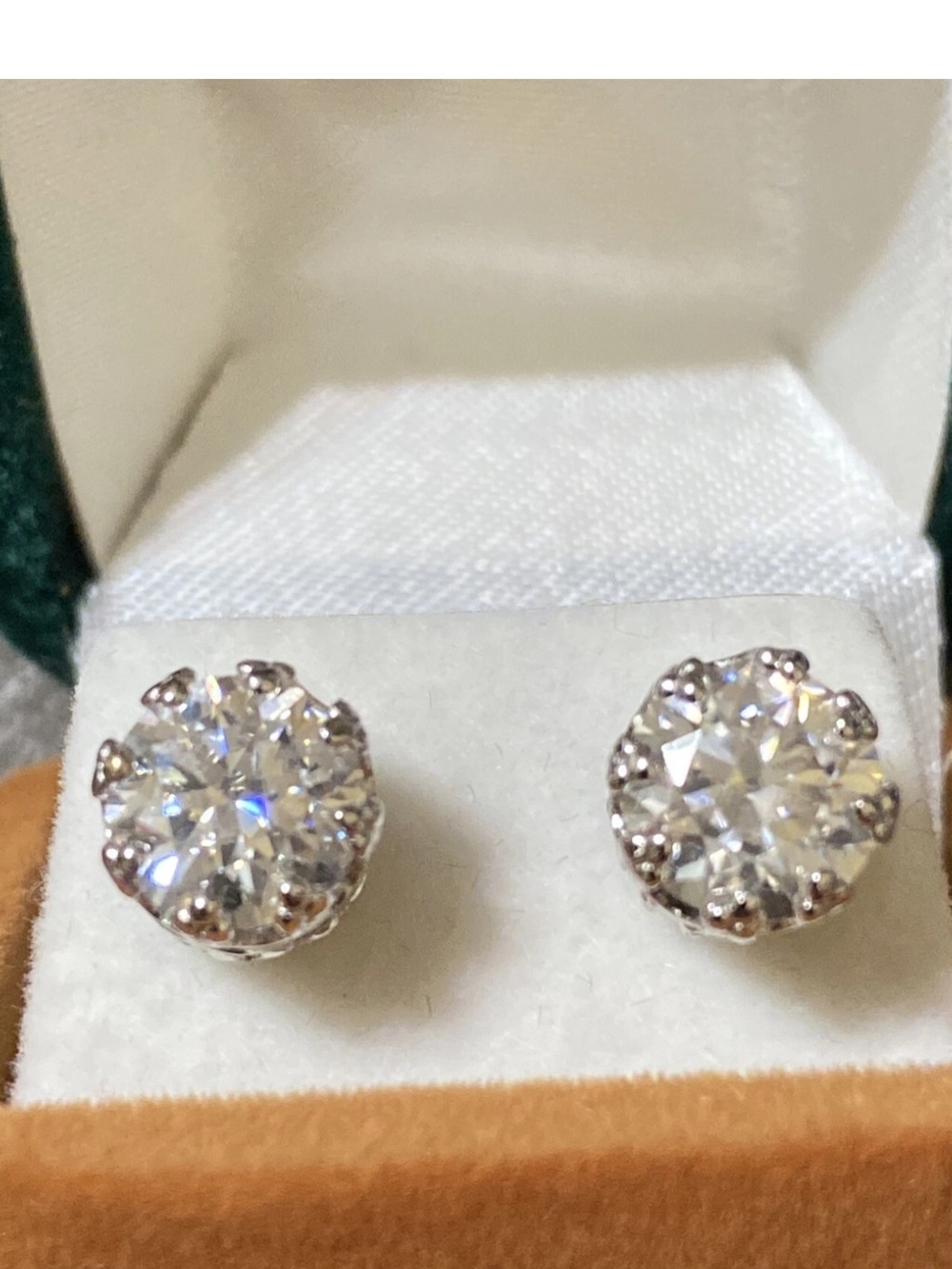 Silver Moissanite Stud Earrings - GRA Certified